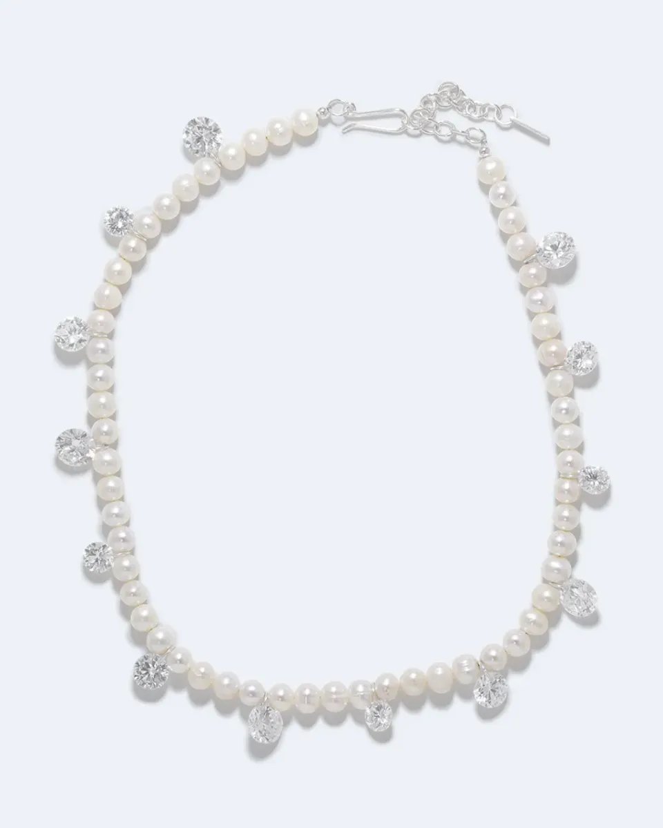 Completedworks Dreaming Awake Pearl Zirconia collier argent recyclé