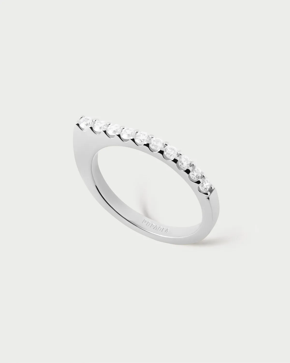 PDPAOLA Gloss bague argent zirconia blanche 1,5 mm