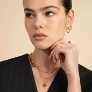 Astrid & Miyu Heart Bezel Tennis collier doré