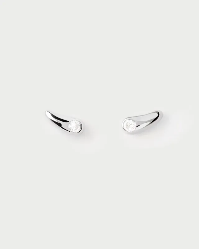 PDPAOLA Serena clous d’oreilles argent zirconia blanc