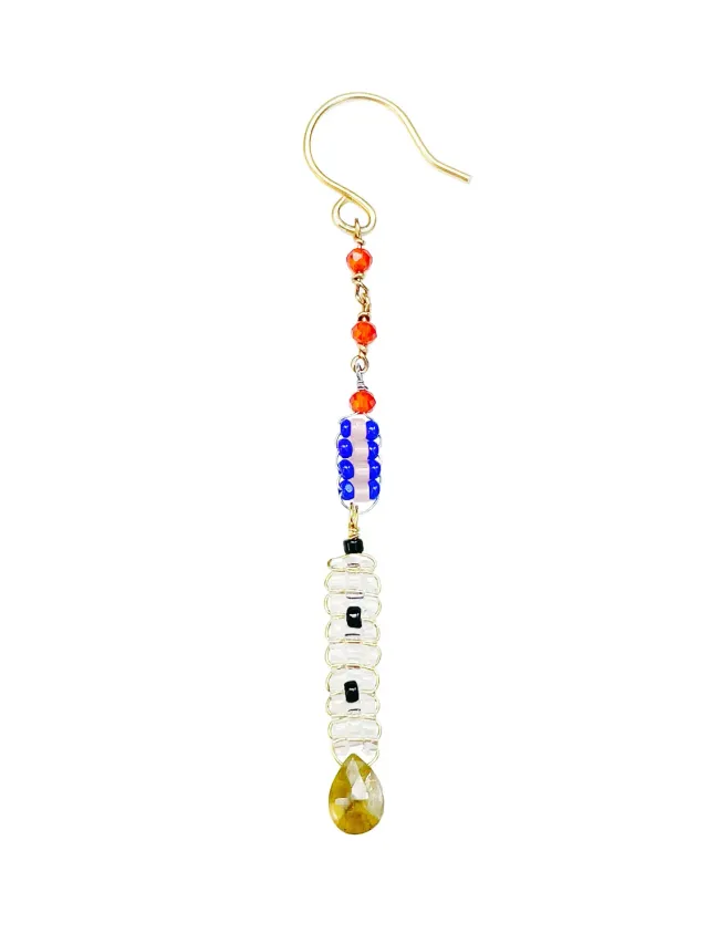 Le Fourbi de Capucine FDC411 boucles d'oreille hessonite