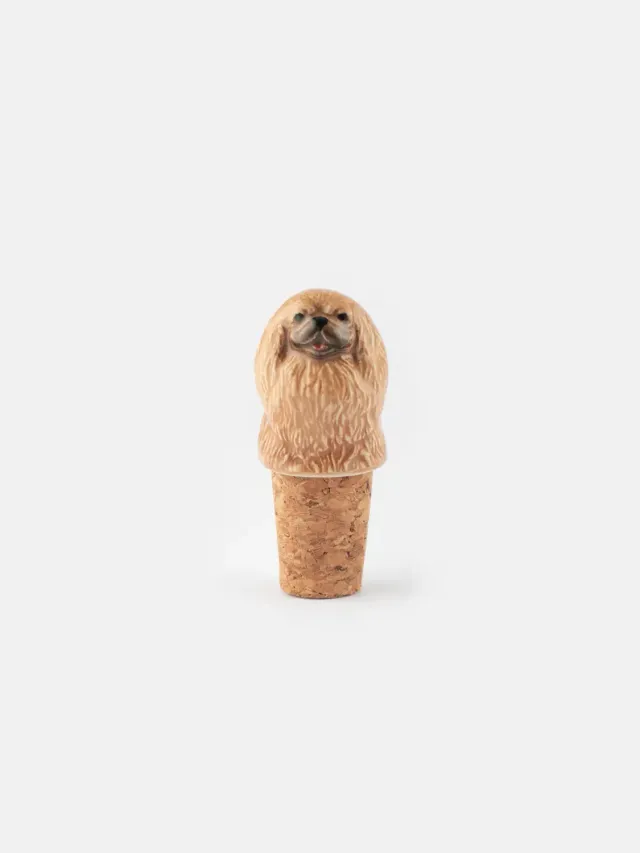 Nach Bijoux Shih Tzu Marron bouchon bouteille porcelaine
