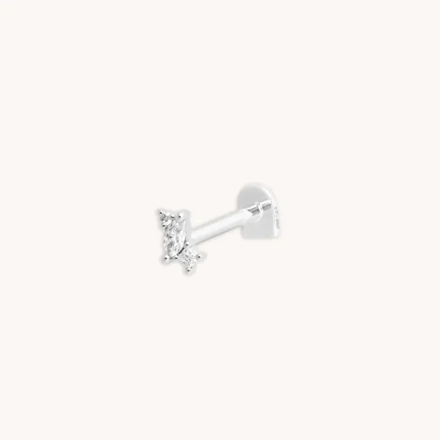 Astrid & Miyu Diamond Marquise Cluster piercing or blanc diamant