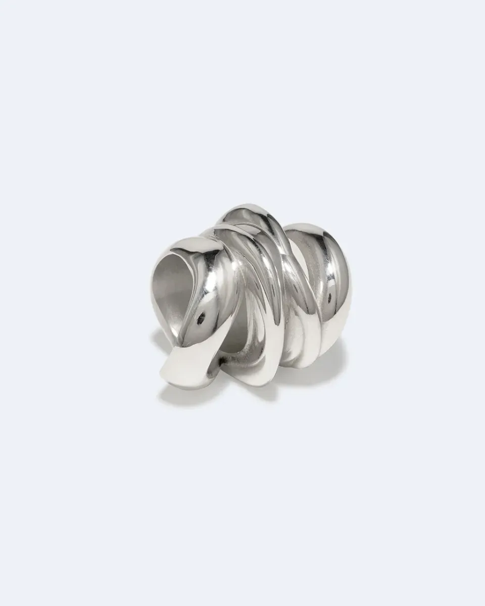 Completedworks Off-World bague plaqué platine sculptée