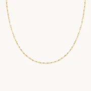 Astrid & Miyu Molten Bar Chain collier or blanc massif