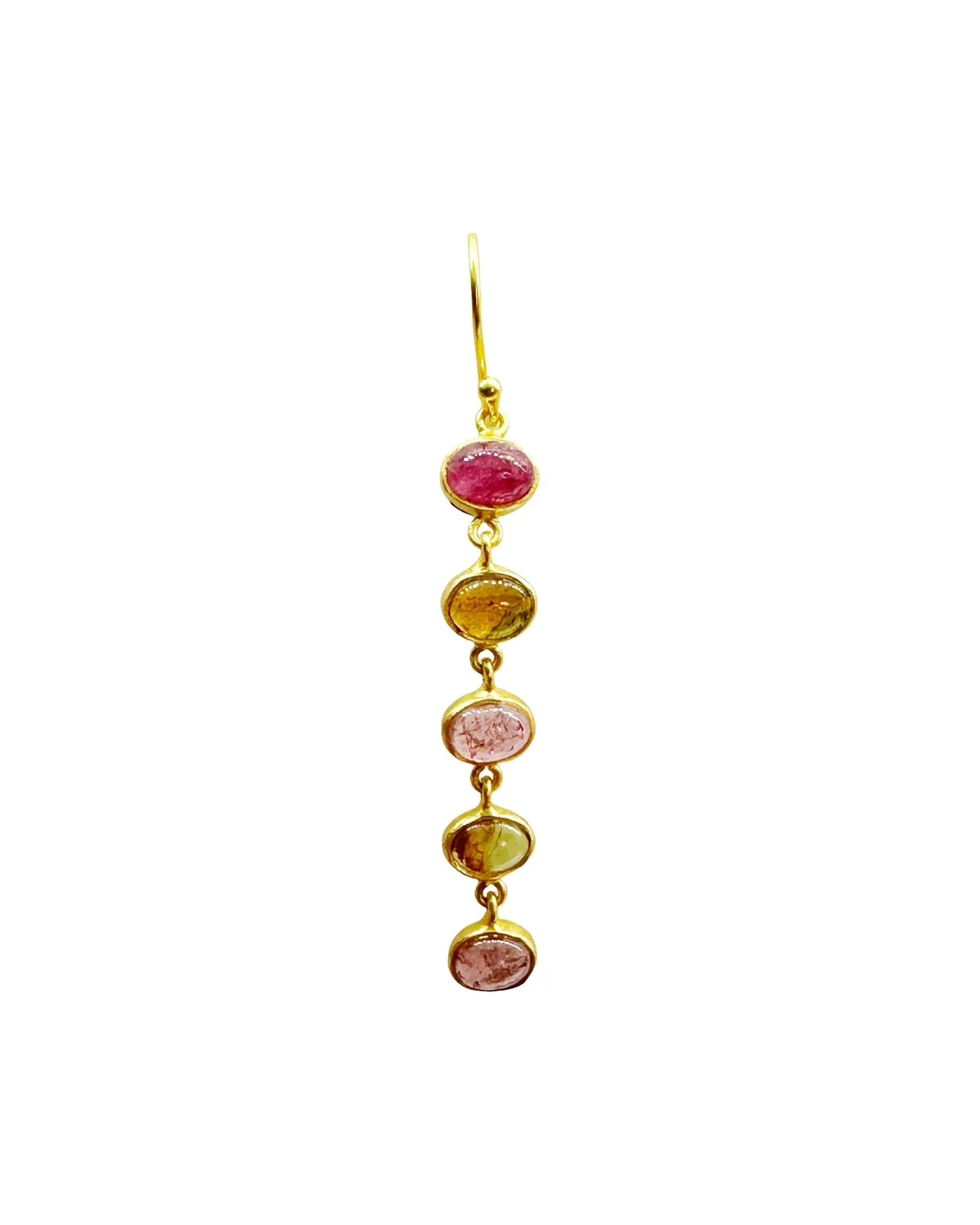 Le Fourbi de Capucine G27 boucles d'oreilles argent doré tourmaline