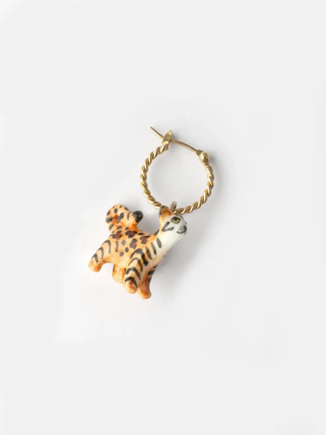 Nach Bijoux Bengal mini créole chat porcelaine à l'unité