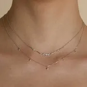 Astrid & Miyu Cosmic Star collier étoile or blanc