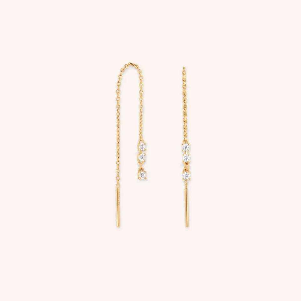 Astrid & Miyu Crystal boucles traversantes or cristal