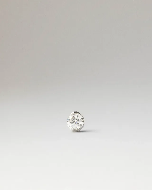 PDPAOLA Sira mono boucle diamant or blanc 18 carats