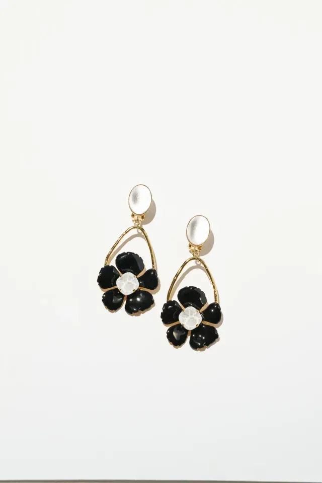 Philippe Ferrandis Black Blossom boucles clips noires