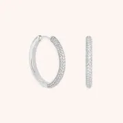 Astrid & Miyu Pavé Knot créoles argent nœud pavé