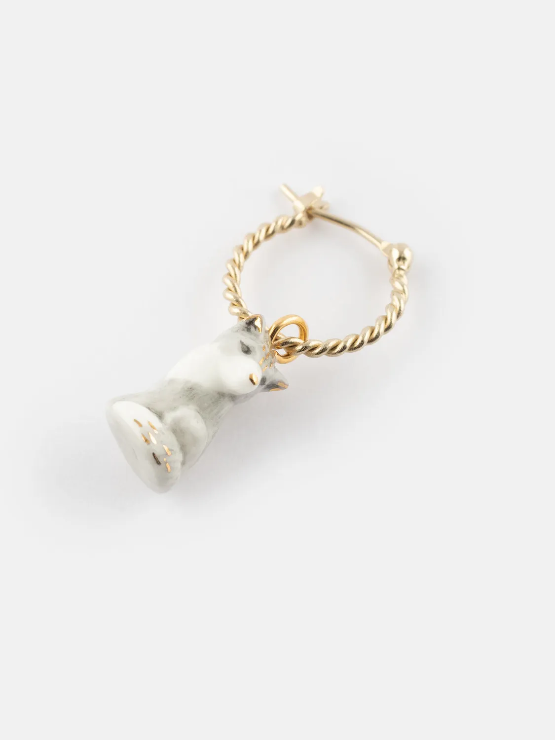 Nach Bijoux Renard polaire mini créole boucle arctique