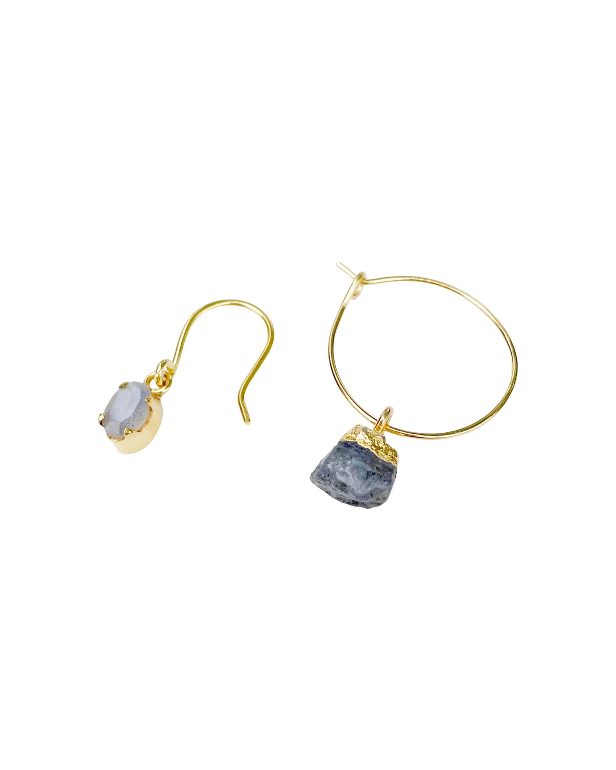 Le Fourbi de Capucine Créole Bleue boucles labradorite