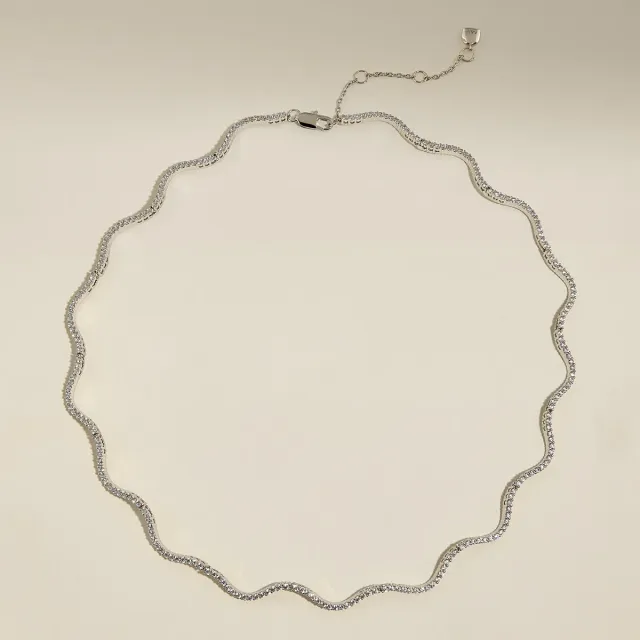 Astrid & Miyu Scalloped Tennis Chain collier argent