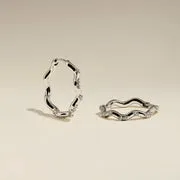 Astrid & Miyu Scalloped Crystal puces cristal argenté
