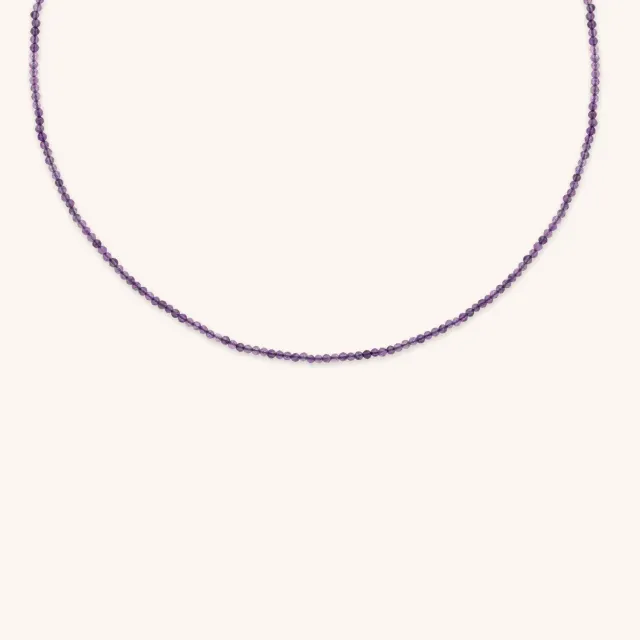 Astrid & Miyu February Beaded collier or améthyste