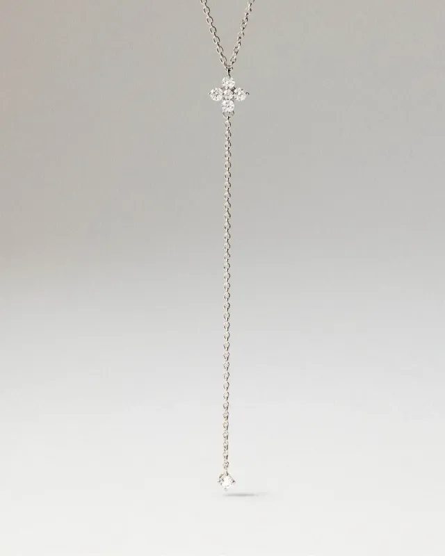 PDPAOLA Maggie collier diamants or blanc 0,14 ct