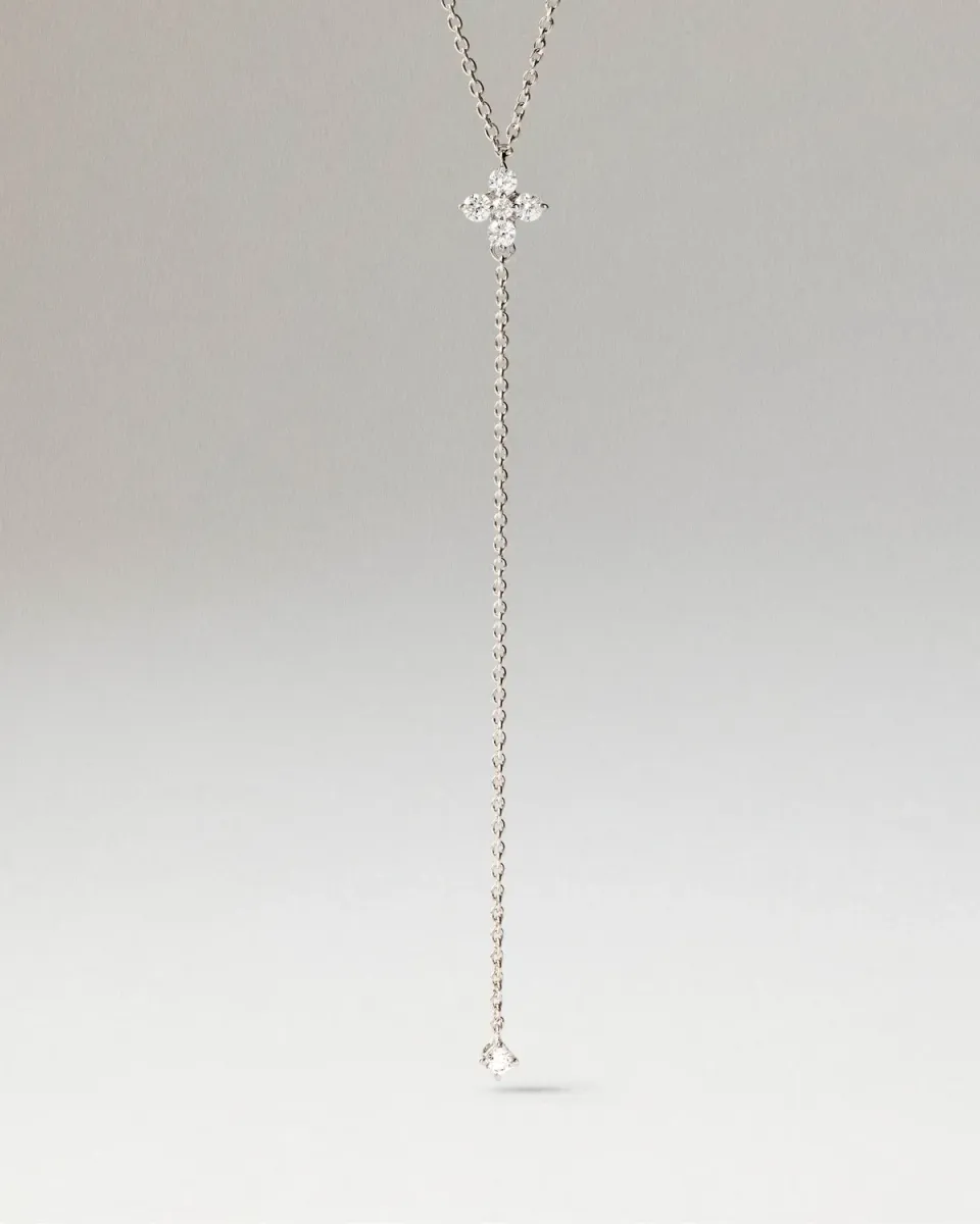 PDPAOLA Maggie collier diamants or blanc 0,14 ct