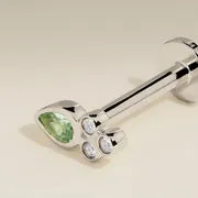 Astrid & Miyu Diamond Sapphire piercing or blanc vert
