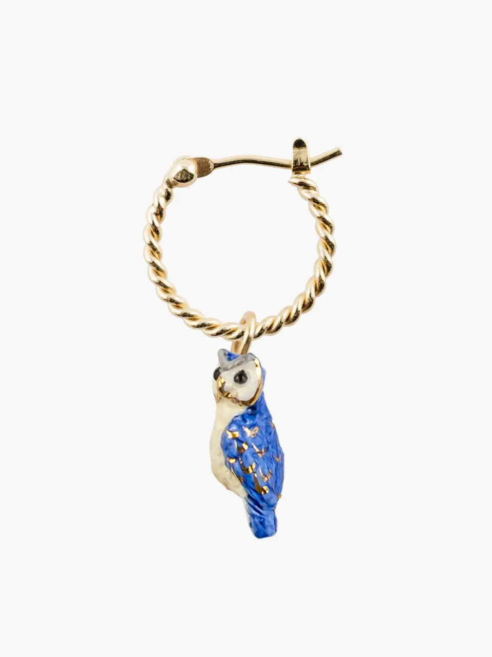 Nach Bijoux chouette bleue boucle d'oreille mini créole à l'unité