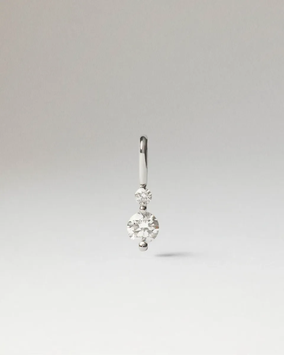 PDPAOLA Aria pendentif or blanc 18 carats diamants