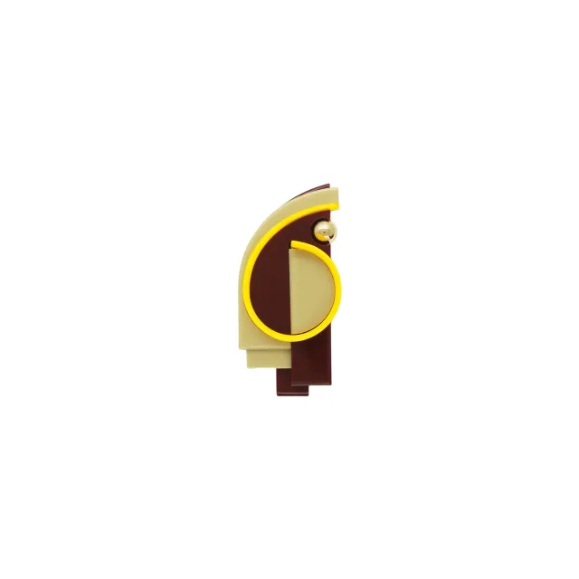 Gissa Bicalho Spirale Yellow broche acrylique jaune
