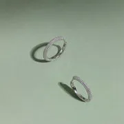 Astrid & Miyu Pavé Essential Medium créoles argent