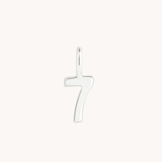 Astrid & Miyu 7 Charm 9k breloque or blanc chiffre 7