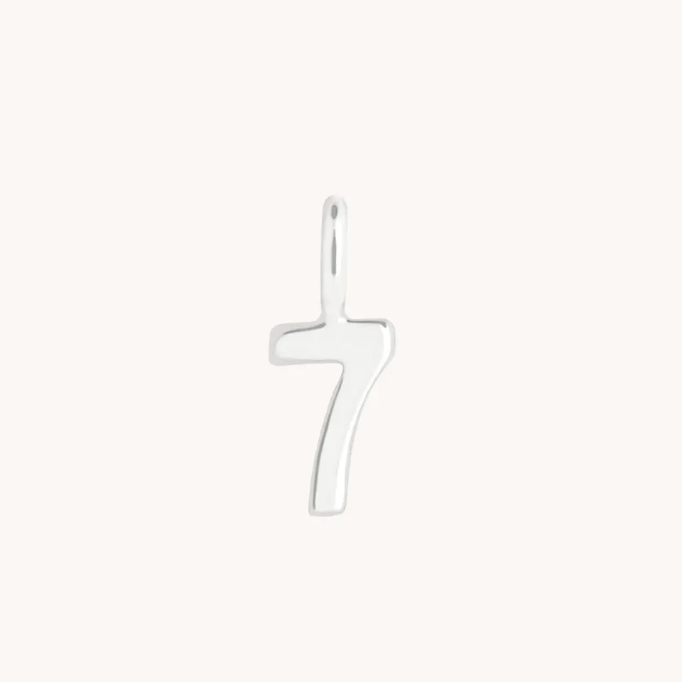 Astrid & Miyu 7 Charm 9k breloque or blanc chiffre 7