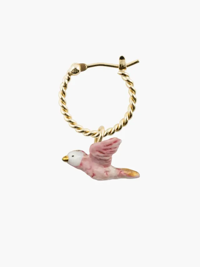 Nach Bijoux colombe rose mini créole boucle d'oreille unité porcelaine