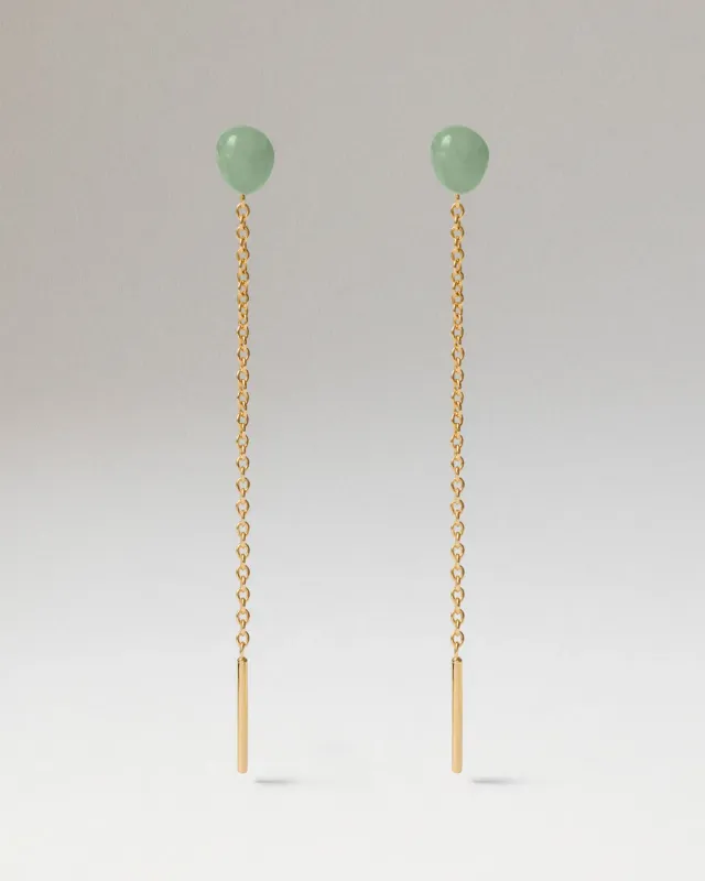 PDPAOLA Lyra boucles d'oreilles aventurine verte