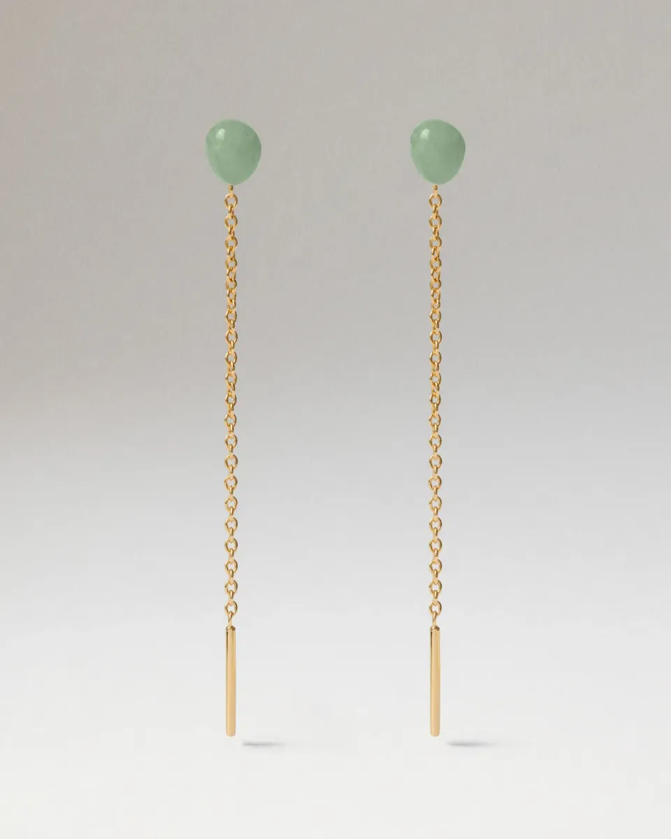 PDPAOLA Lyra boucles d'oreilles aventurine verte