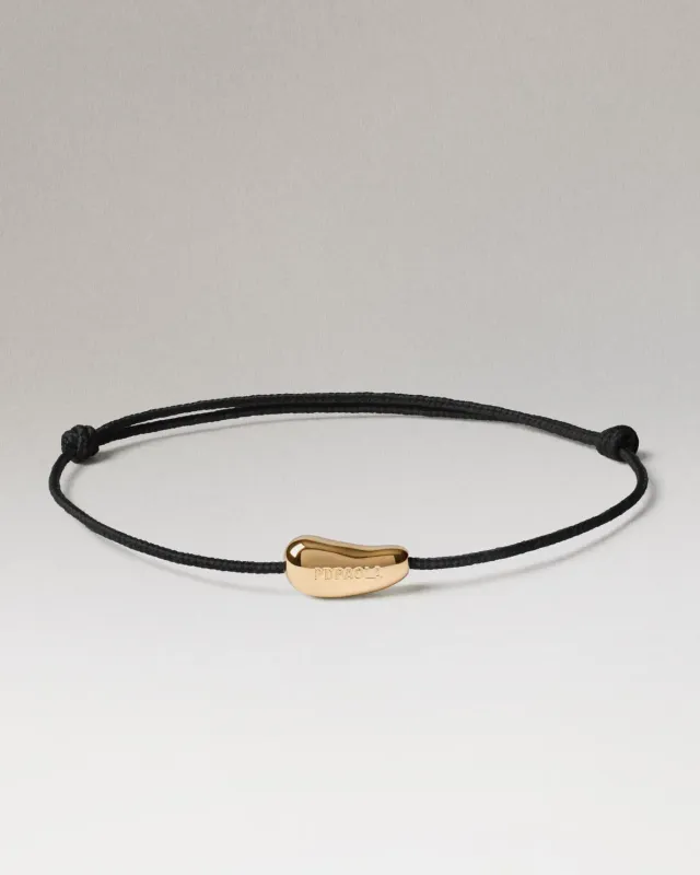PDPAOLA Rodeo bracelet cordon noir doré