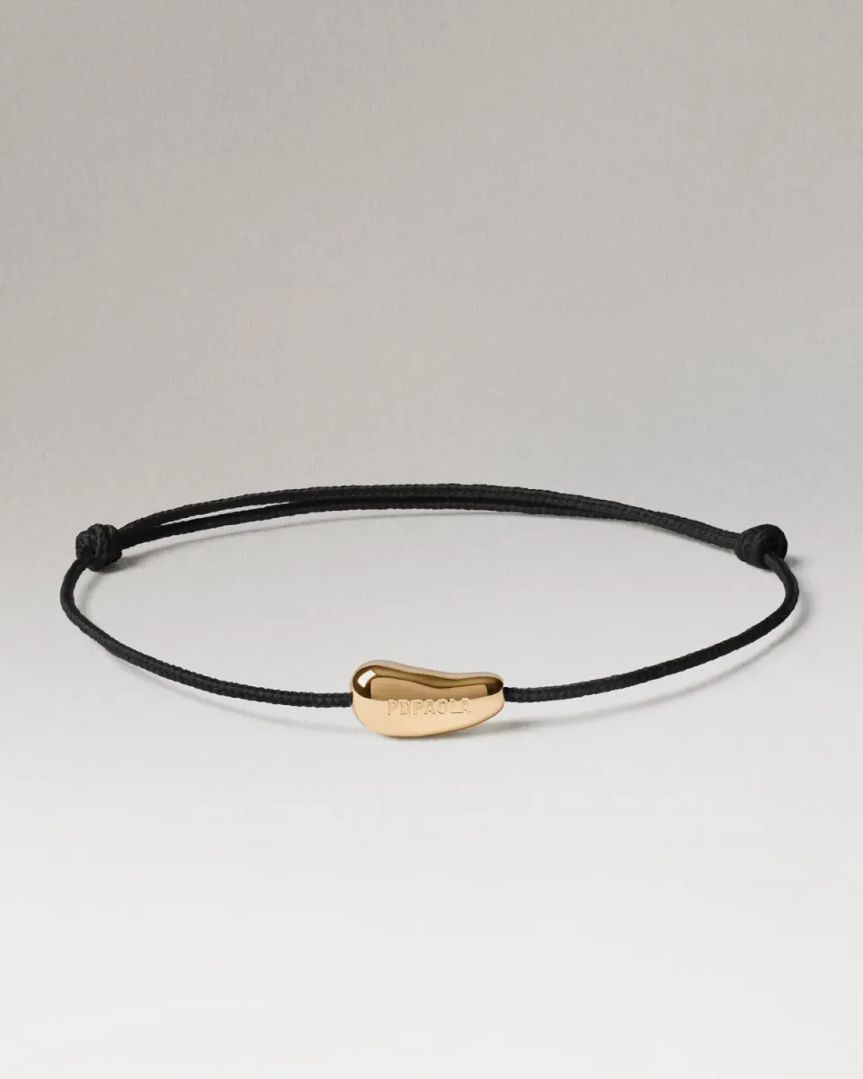 PDPAOLA Rodeo bracelet cordon noir doré