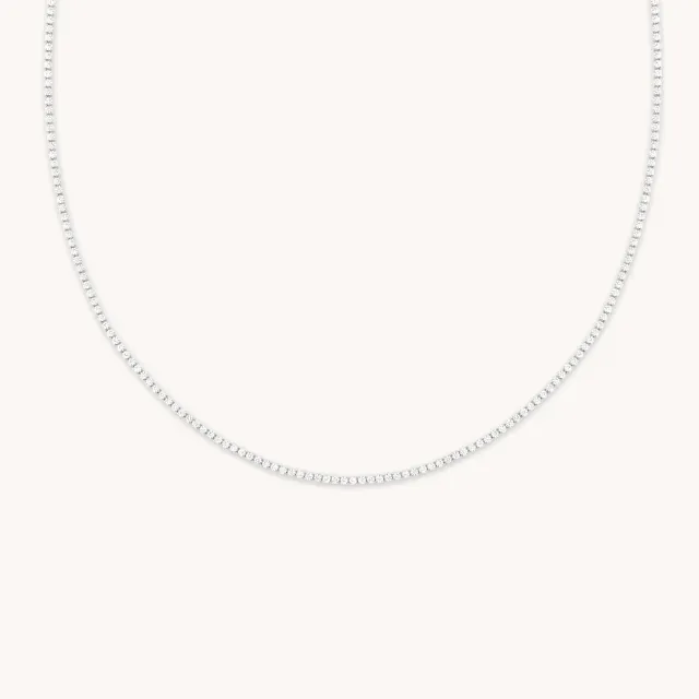 Astrid & Miyu Tennis Chain Necklace collier argent éclat