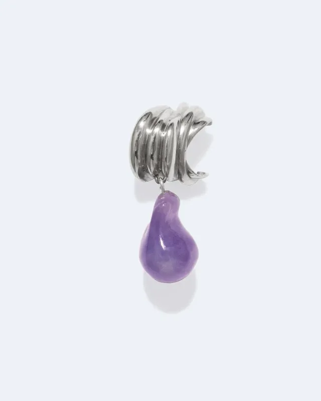 Completedworks Clash mono boucle résine lilas platinée