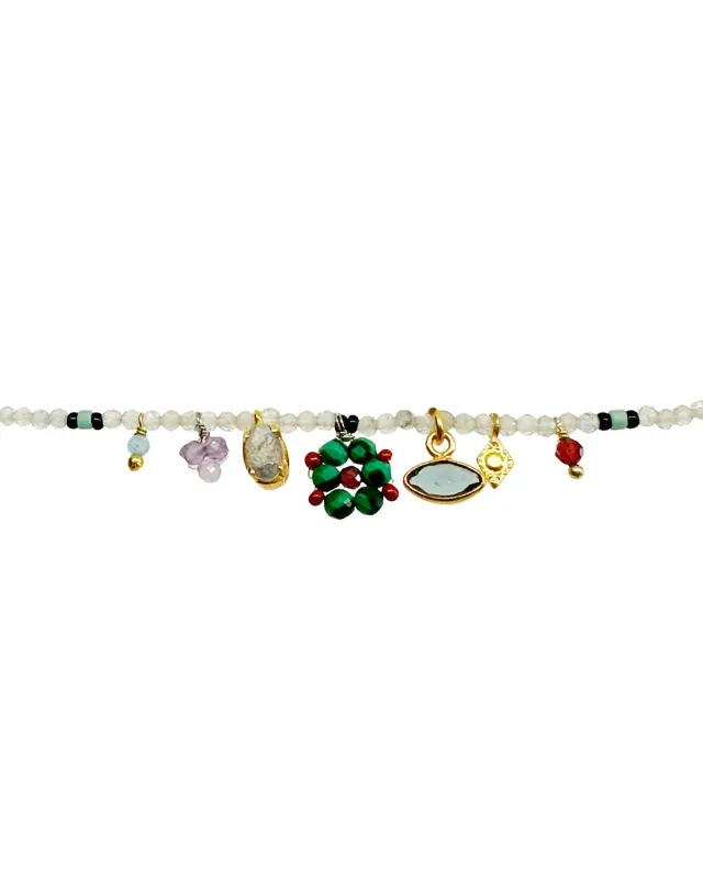 Le Fourbi de Capucine P4 bracelet labradorite malachite