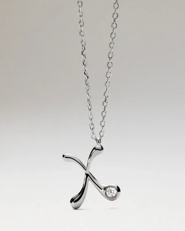 PDPAOLA Initial collier X argent 40-50 cm