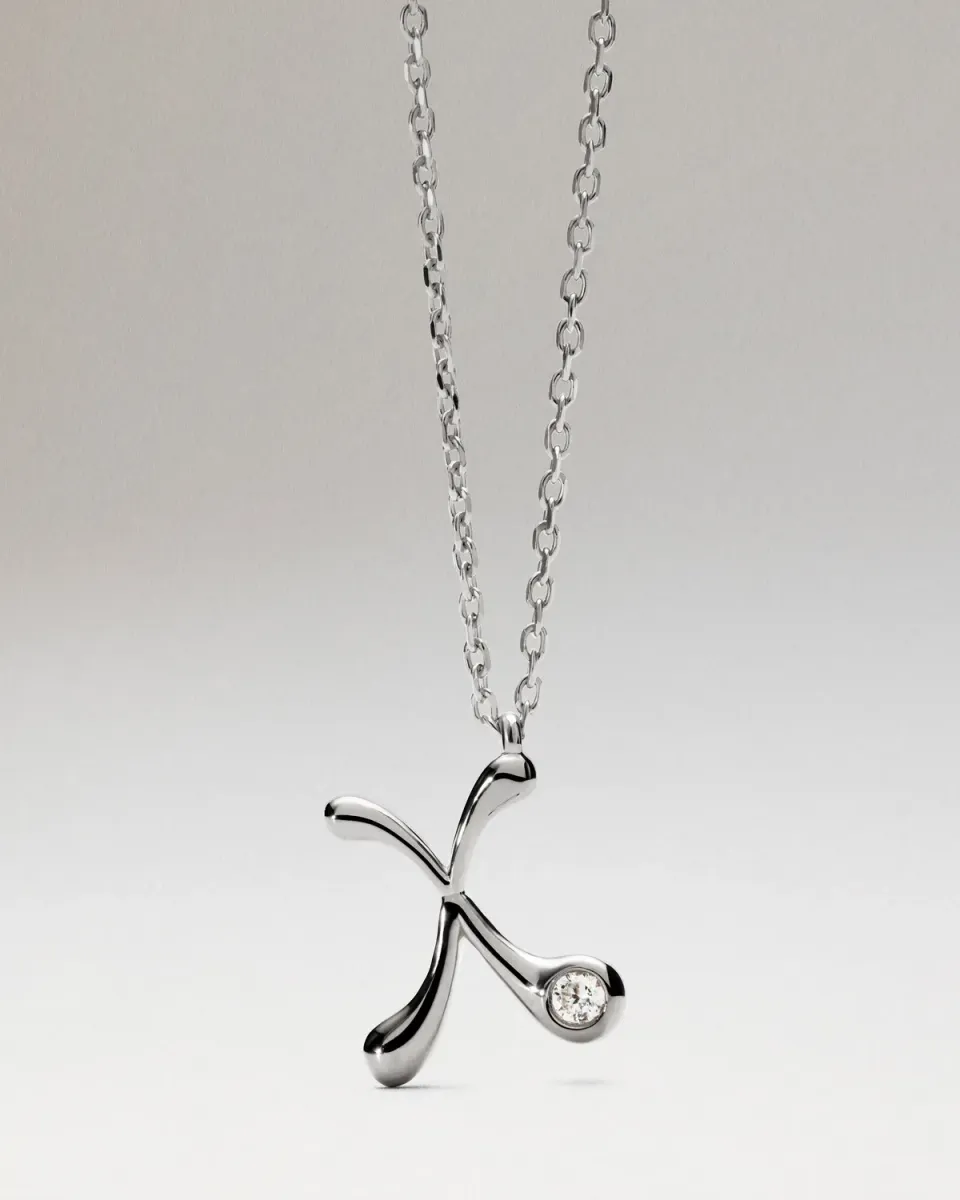 PDPAOLA Initial collier X argent 40-50 cm