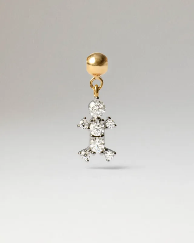 PDPAOLA Boy charm doré zircone blanche