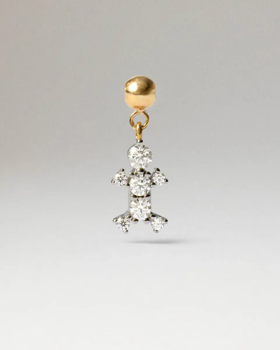PDPAOLA Boy charm doré zircone blanche