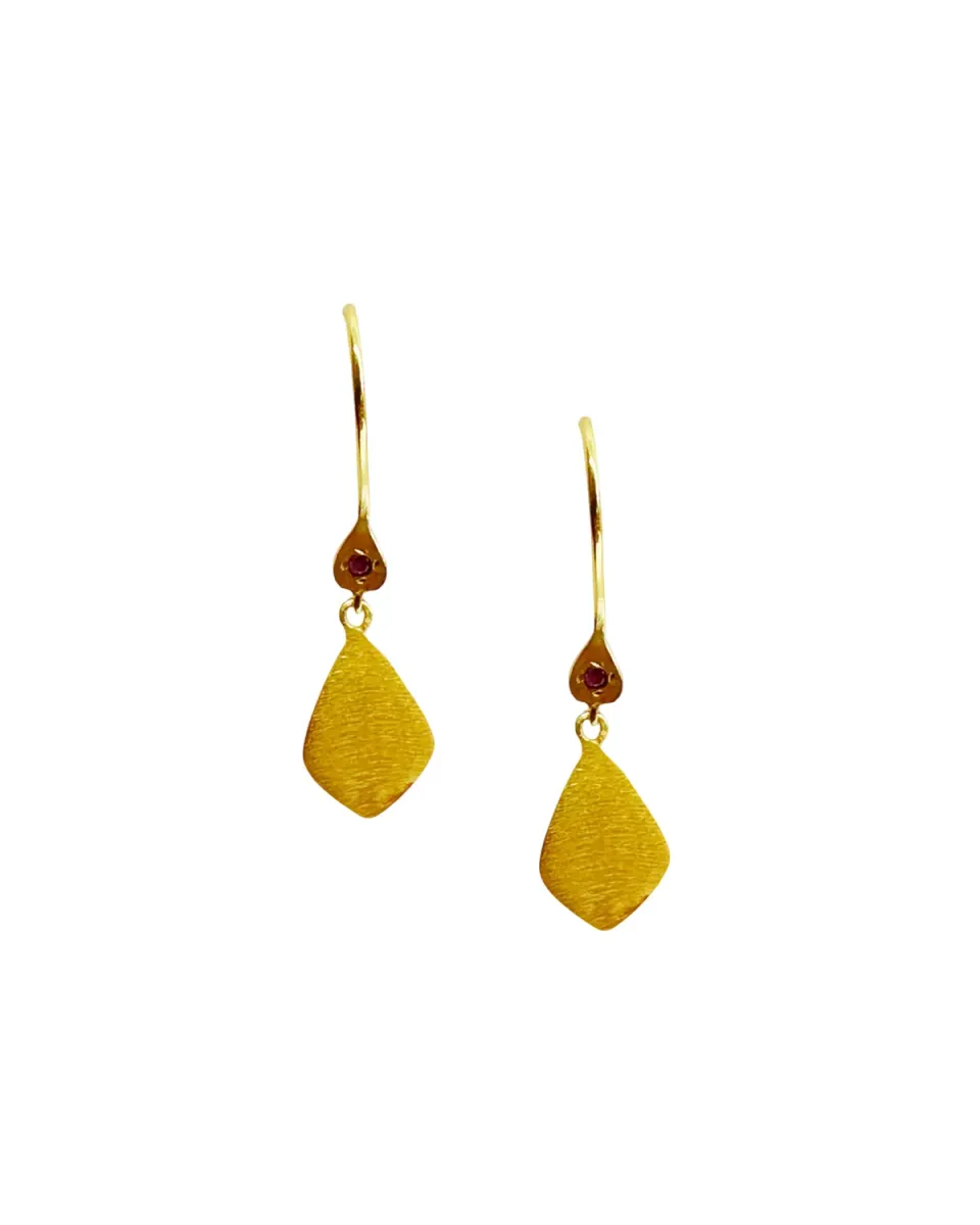 Le Fourbi de Capucine N49 boucles d'oreilles rubis 3,2 cm