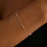 Astrid & Miyu White Topaz Marquise bracelet or blanc massif