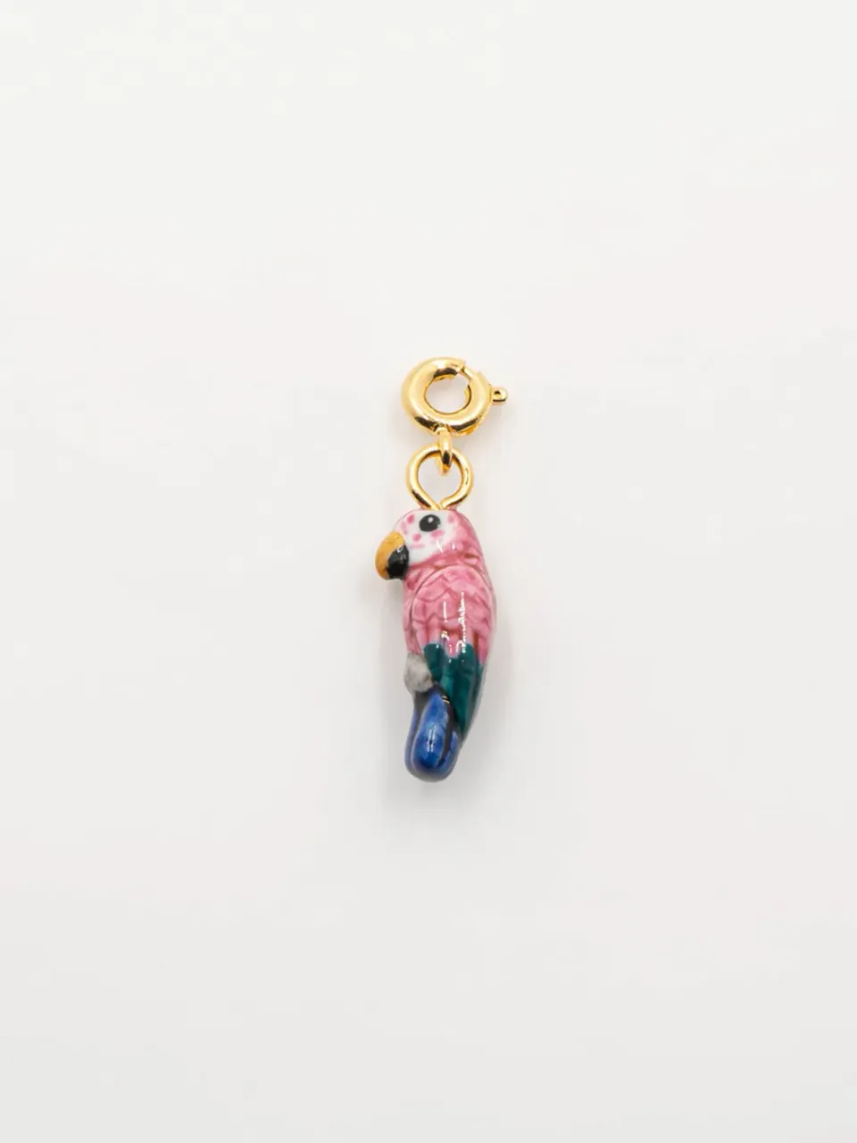 Nach Bijoux Charm's perroquet rose charms porcelaine 2 cm