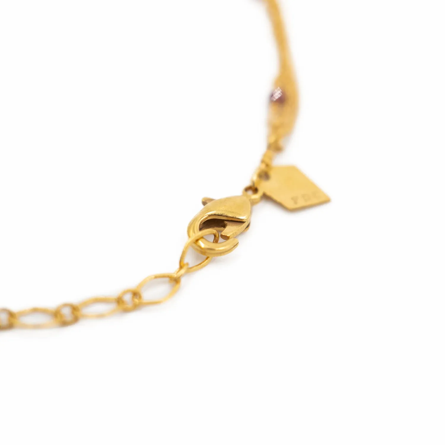 Le Fourbi de Capucine BOU1G bracelet laiton doré grenat