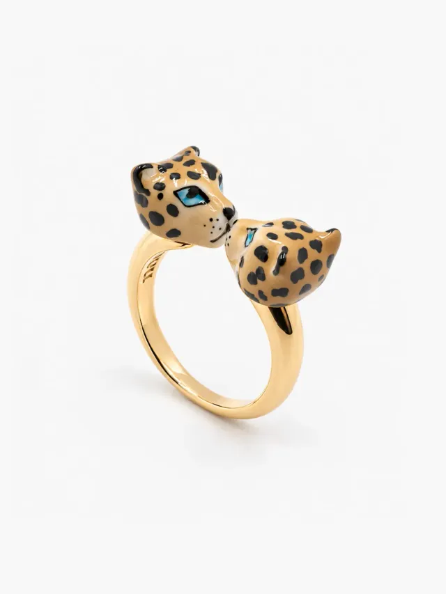 Nach Bijoux FaceToFace léopard bague ajustable porcelaine