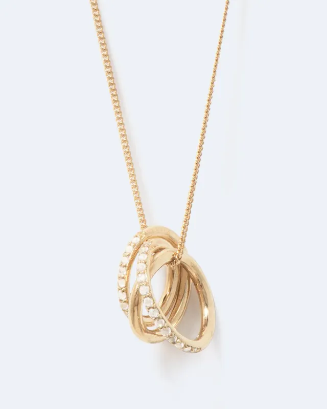 Completedworks Flow pendentif topaze blanche vermeil or
