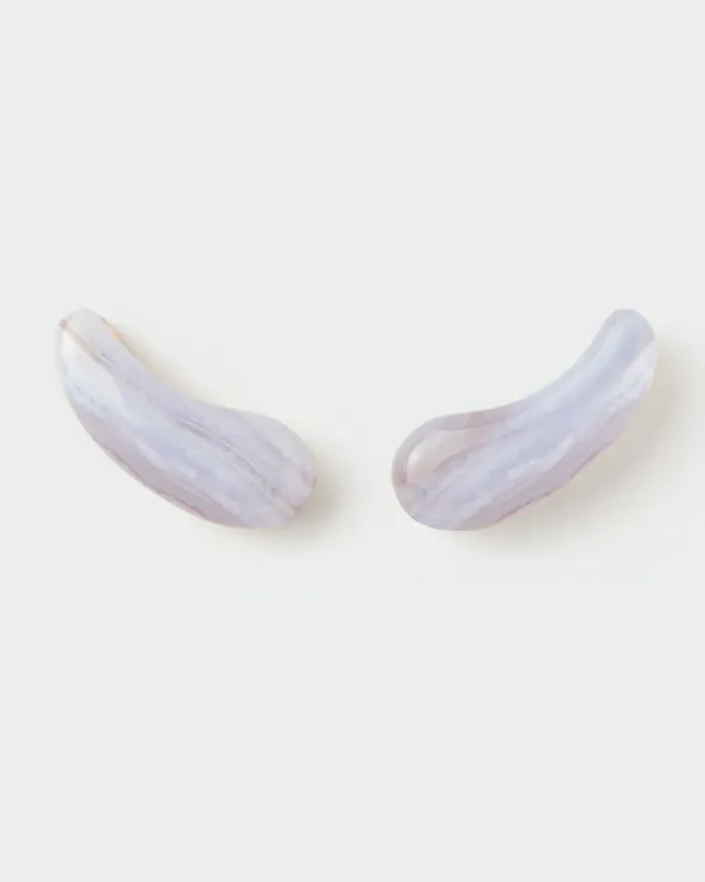PDPAOLA Aqua boucles agate bleue 22 mm plaqué or
