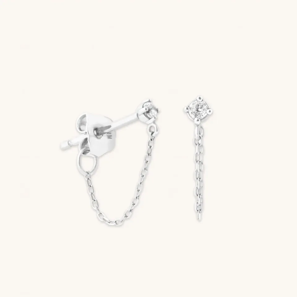 Astrid & Miyu Topaz Chain clous or blanc topaze